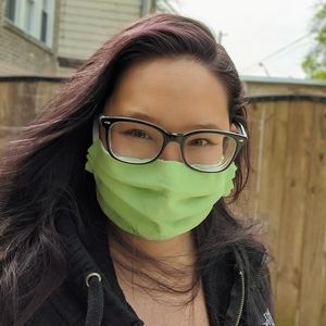 Green fabric face mask